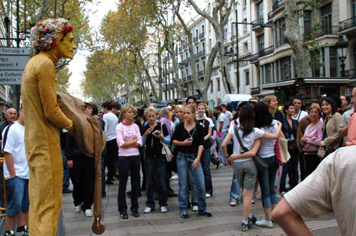Ramblas human statue